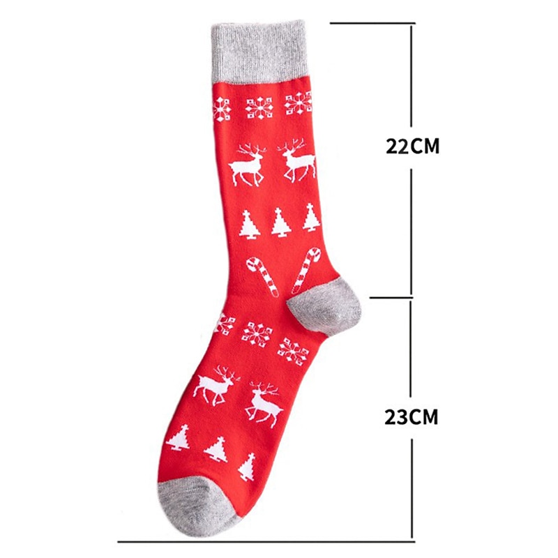 4PCS Mens Christmas Patterned Dress Socks Funny Novelty Crazy Design Cotton Socks Gift for Men Santa Claus Christmas Eve Gifts2