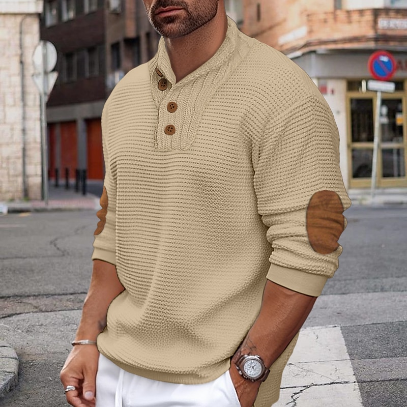 Men's Pullover Sweater Jumper Turtleneck Sweater Patch Sweater Ribbed Waffle Knit Regular Knitted Ribbed Color Block Turtleneck Keep Warm Modern Contemporary Casual Daily Wear Clothing Apparel Fall3