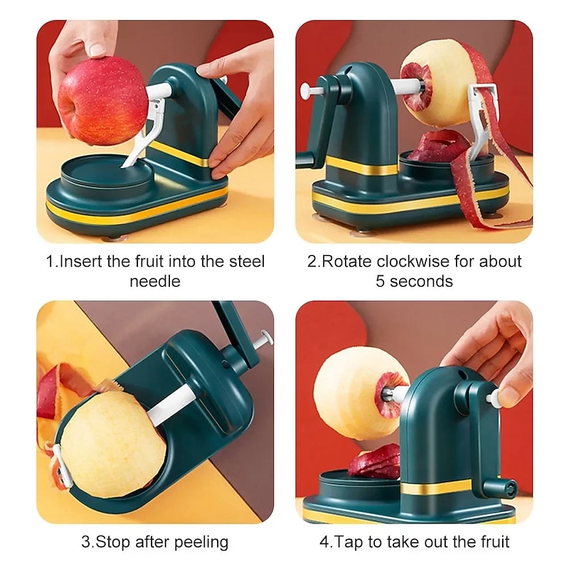 Maunal Fruit Apples Peeler Slicer with Corer Pear Peeler Hand-cranked Rotating Kitchen Peeling Machine Kitchen Gadgets4