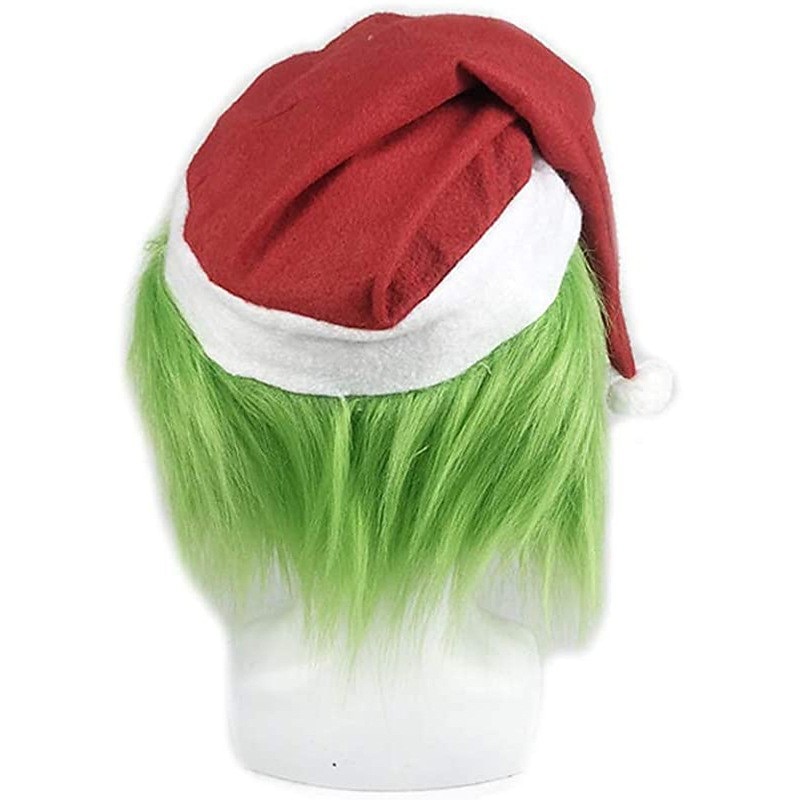 Christmas Monster Mask Green Hair Monster Green Plush Doll  Latex Headgear Ball Party Funny Carnival Christmas Props4