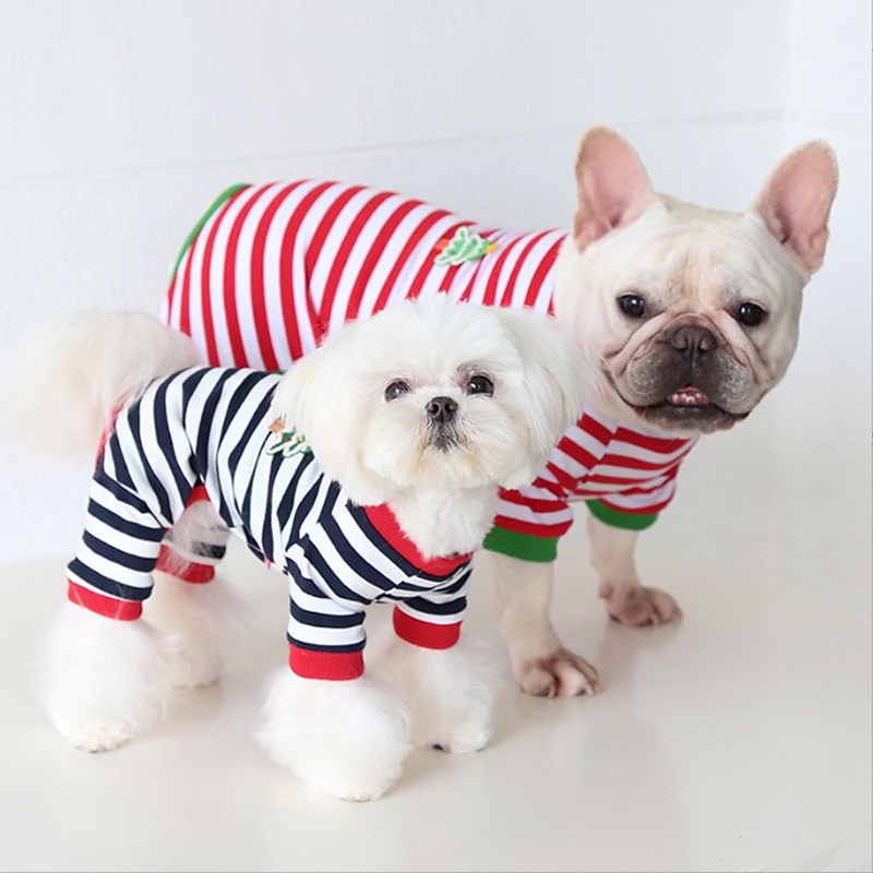 Dog Cat Pajamas Fashion Cute Winter Soft Washable Comfortable Christmas Outdoor Casual Daily Dog Clothing for Bichon Frise Poodle Pomeranian Baby Pet Papillon