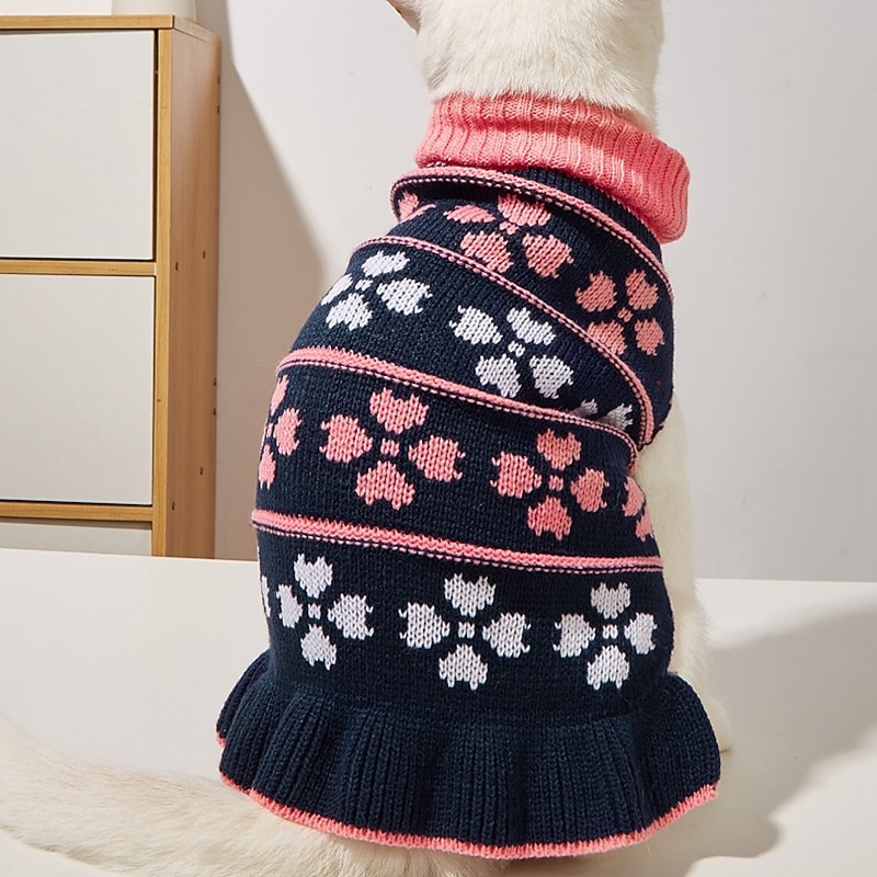 Dog Cat Sweater Dress Jumper Fashion Party Winter Warm Breathable Soft Washable Comfortable Party Christmas Casual Daily Festival Dog Clothing for Bichon Frise Pomeranian Baby Pet Papillon Small3