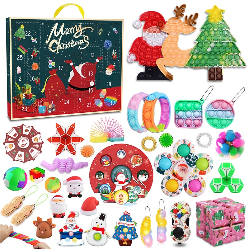 Christmas Blind Box Children's Party Gift Decompression Diy Hand-Torn Countdown Calendar Blind Box Christmas Toys for Christmas Gifts