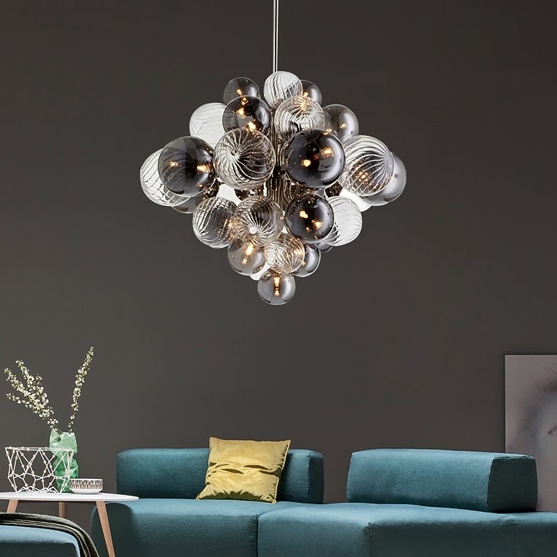 LED Chandeliers 9/18/19 Heads Cluster Design 60/80/100cm Balloon Design Chandeliers for Dining Room Bedroom Pendant Lamps 110-240V