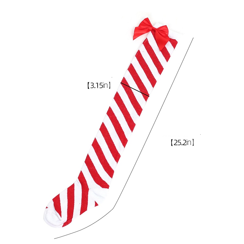 Santa Claus Elf Socks / Long Stockings Women's Christmas Adults' Christmas New Year Christmas Eve Christmas New Year Eve Socks3