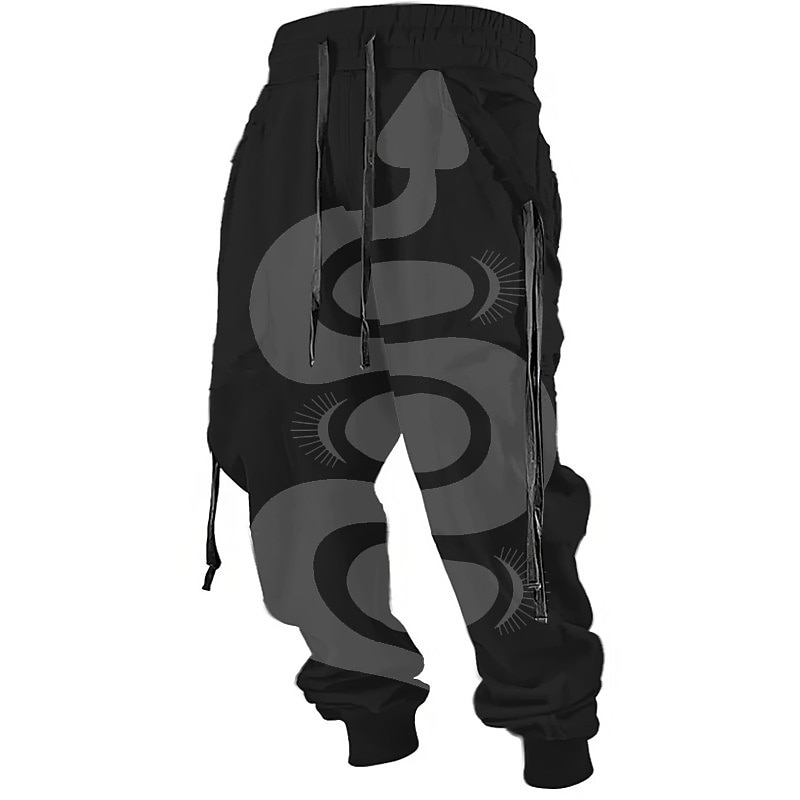 Snake Abstract Men's 3D Print Sweatpants Joggers Pants Trousers Outdoor Street Casual Daily Polyester Black White Purple S M L Mid Waist Elasticity Pants