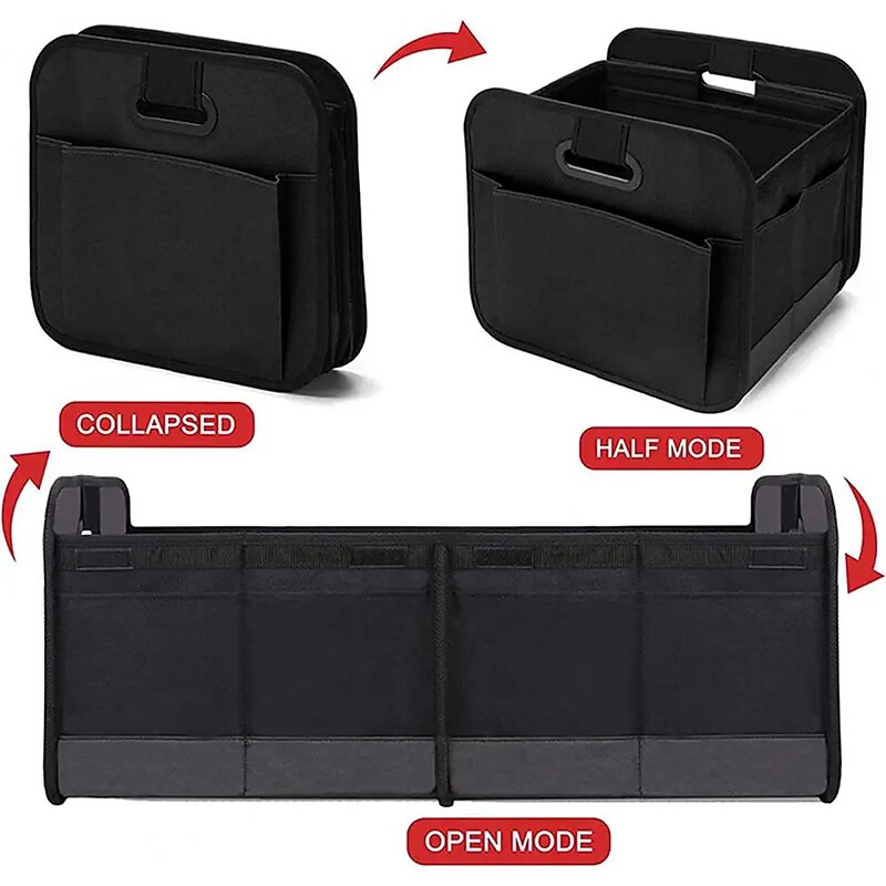 Trunk Organizer For Car, Collapsible Multi-Compartment Car Organizers Foldable And Waterproof, 600D Oxford Polyester, Suitable For Most Models3