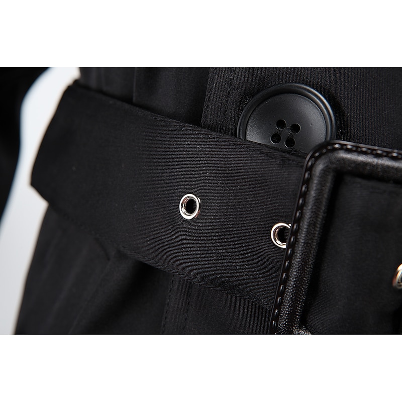 Men's Winter Coat Peacoat Trench Coat Street Business Fall Winter Polyester Thermal Warm Breathable Outerwear Clothing Apparel Casual Solid Color Pocket Turndown Double Breasted 23