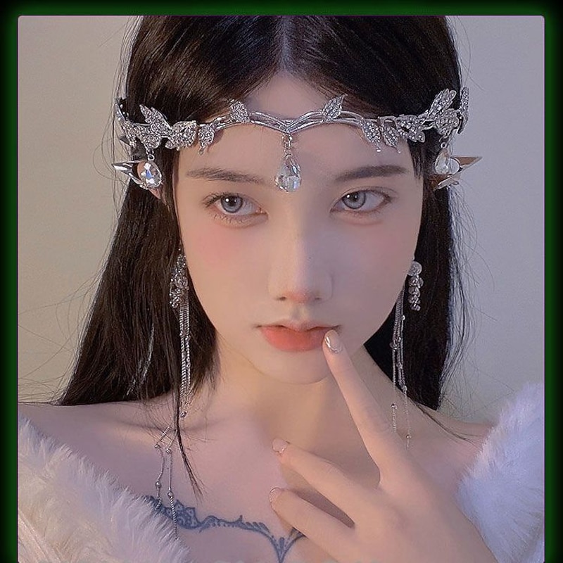 Medieval Elf Hearwear Elf Costume Renaissance Forehead Crown Chic & Modern Princess Women's Costume Jewelry Fashion Jewelry2