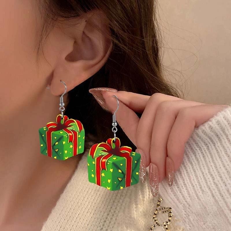 Christmas Gifts Warrings Santa Claus Water Drop Shaped for Adults Kids Cute Christmas Accessories