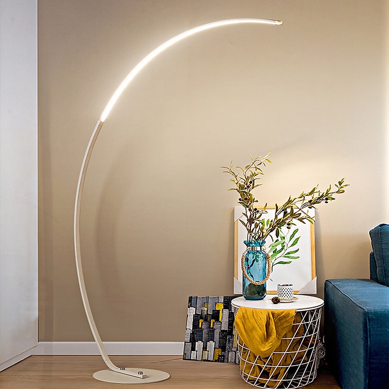 LED Arc Floor Lamp Modern Minimalist Piano Floor Lamp Dimmable Curved Floor Lamp Semicircular Design Efficient Bedside Table Reading Lights with Remote Control3