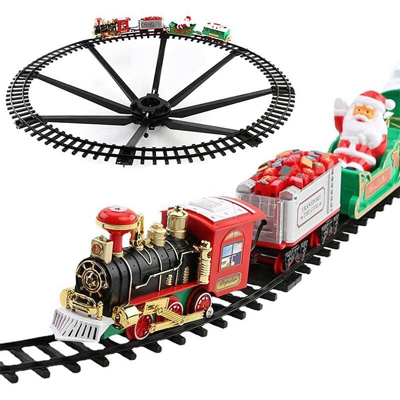 Christmas train Electric Christmas Train Can Hang Christmas Trees Electric Sound-light Christmas Rail Car Christmas Gift Toys3