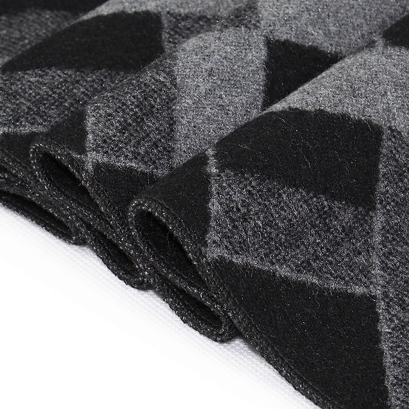 Men's Casual Daily Weekend Black Apricot Scarf Plaid3