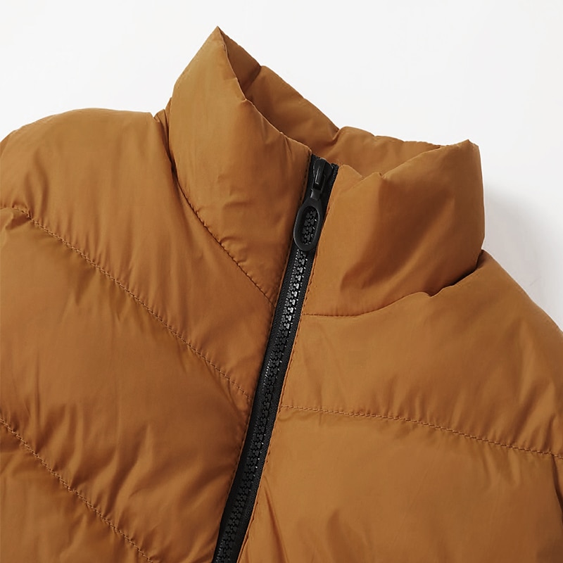 Men's Puffer Vest Daily Wear Vacation Going out Fashion Basic Spring &  Fall Zipper Polyester Comfortable Plain Zipper Stand Collar Regular Fit Dark Yellow Deep Green Wine Black Vest4