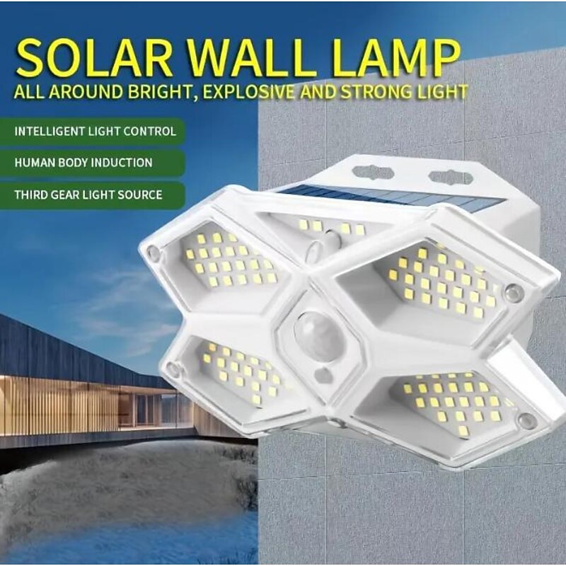 Solar Flood Lights Outdoor Waterproof Wall Lamp Motion Sensor Street Light Security Flood Lamp Garden Decor Landscape Lighting