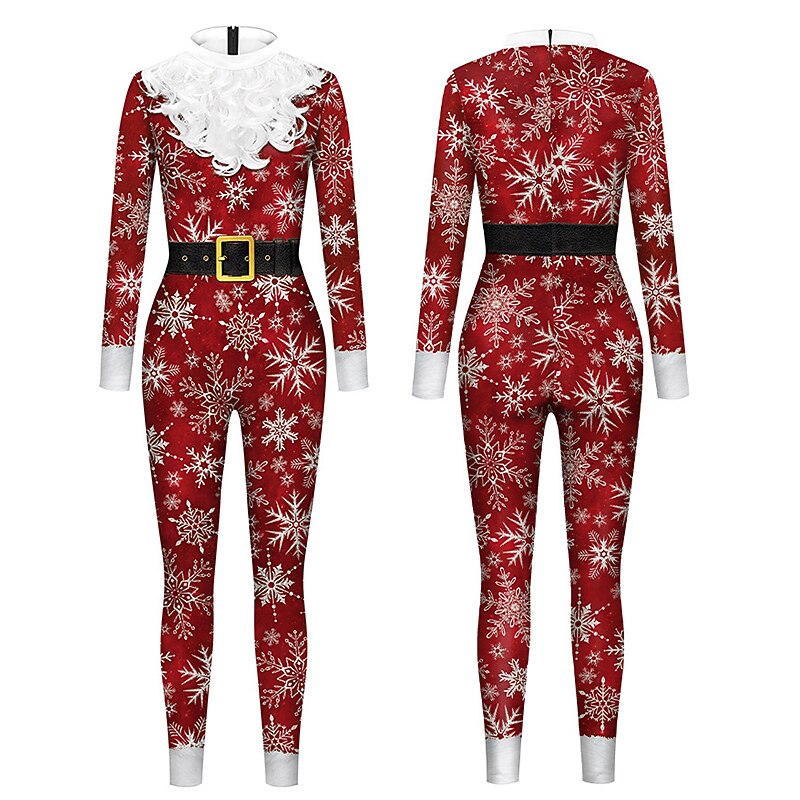 Santa Claus Mrs.Claus Onesies Men's Women's Family Matching Outfits Adults' Christmas Masquerade Christmas Eve Christmas Party Onesie4