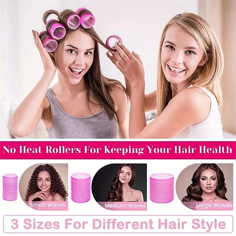 24pcs Jumbo Hair Curlers Rollers With Clips Self Grip Hair Roller For Long Medium Short Thick Thin Hair Bangs Volume Hair Dressing DIY Hair Roller3