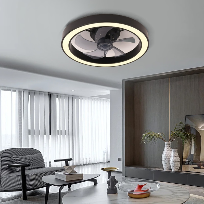 Ceiling Fan with Light Dimmable 50cm 6 Wind Speeds Modern Ceiling Fan for Bedroom, Living Room App & Remote Control 110-240V2
