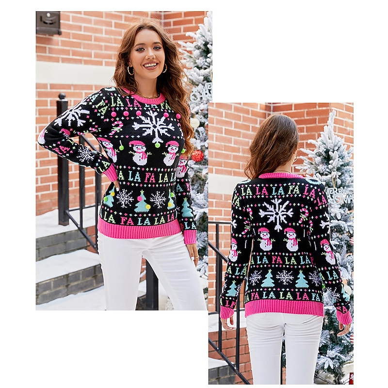 Christmas Snowman Ugly Christmas Sweater Pullover Jumper Anime Funny For Women's Adults' Christmas Carnival New Year 3D Print Party Casual Daily2