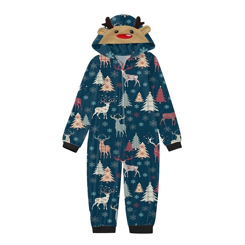 Family Christmas Family Pajamas Pajamas Graphic Cute Christmas Pajamas Home Deep Purple snowflakes on red background White snowman on blue background Long Sleeve Mommy And Me Outfits Active Matching4