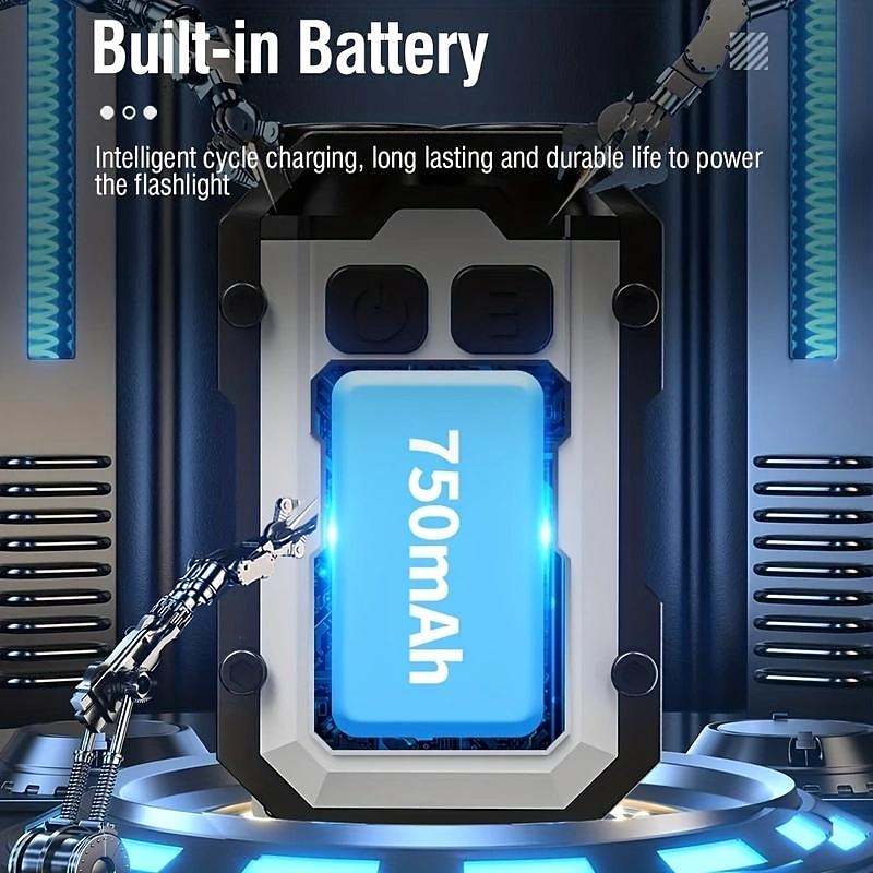 Mini Portable Keychain Light Pocket Flashlight, Type-C USB Rechargeable EDC Torch Magnet Built-in Battery Camping Lamp4