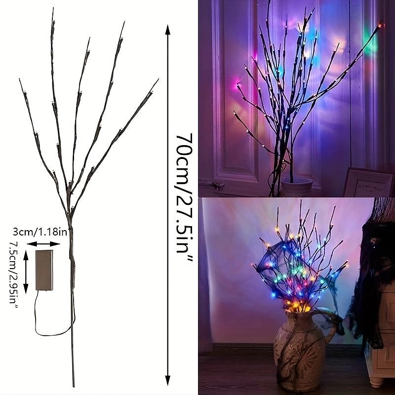 1pc 20 LED Colorful Willow Branch Light, Flower Bouquet Decoration Light, High-footed Vase Filler Willow Branch Light Mother's Day Christmas Wedding Party String Garland Home Decoration Light3