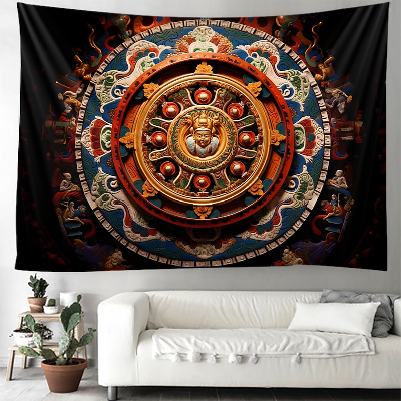 Indian Mandala Hanging Tapestry Wall Art Large Tapestry Mural Decor Photograph Backdrop Blanket Curtain Home Bedroom Living Room Decoration 10
