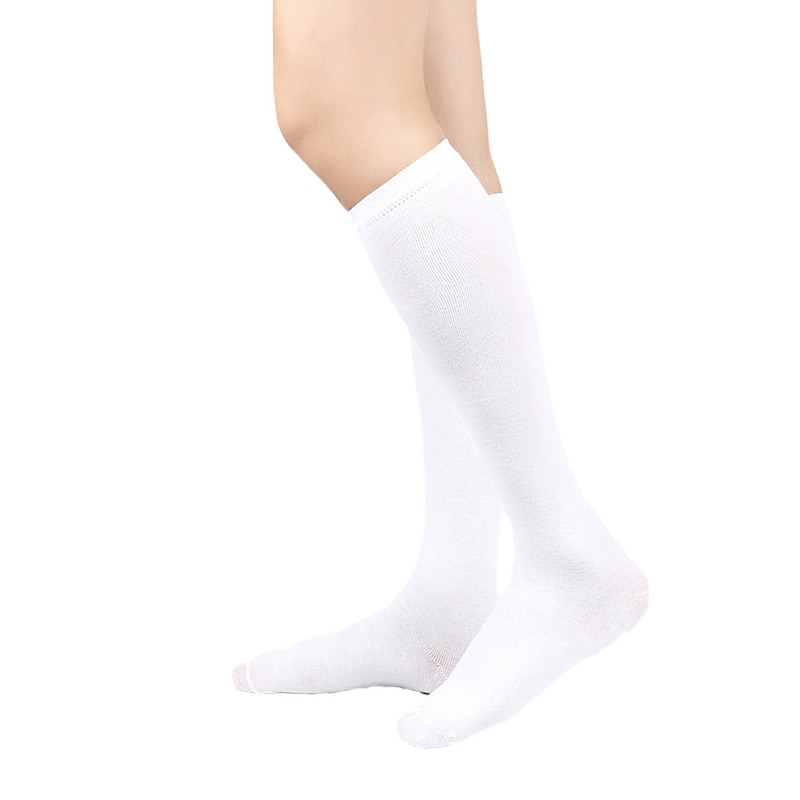 Knee High Socks Women's Flat Knit Knee Socks-Soft Breathable Cotton Blend-Stay-Up Fit4