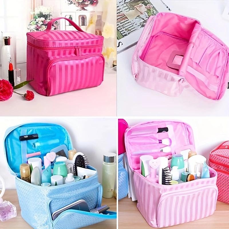 Cosmetic Bag With Top Handle, Fashion Zipper Makeup Bag, Cosmetic Organizer Travel Toiletry Bag3