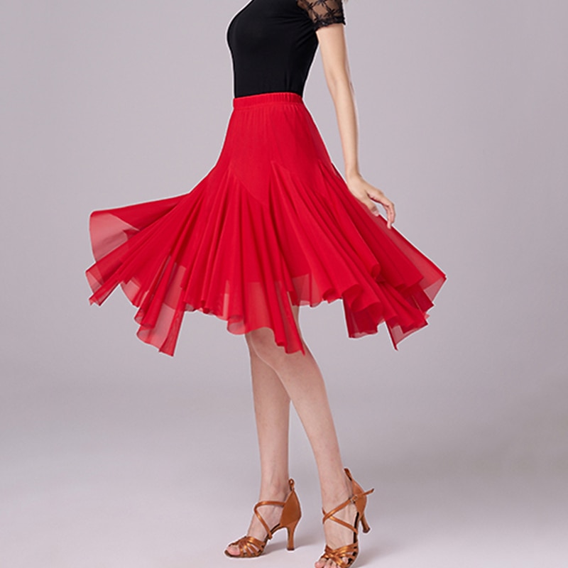 Latin Dance Latin Salsa Dance Skirts Pure Color Women's Performance Daily Wear Natural Tulle4