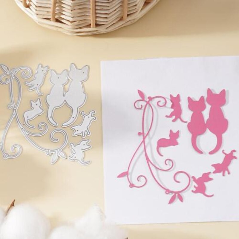 1pc Metal Cutting Dies Cut Mold Animal Cat Decoration Scrapbook Paper Craft Knife Mould Blade Punch Stencils4
