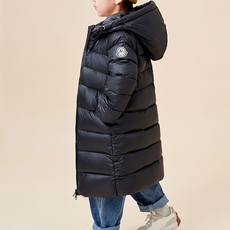 Kids Girls' Down Coat Kids Puffer Jacket Active Zipper School Coat Outerwear 3-12 Years Winter Light Blue Watermelon Red off white3