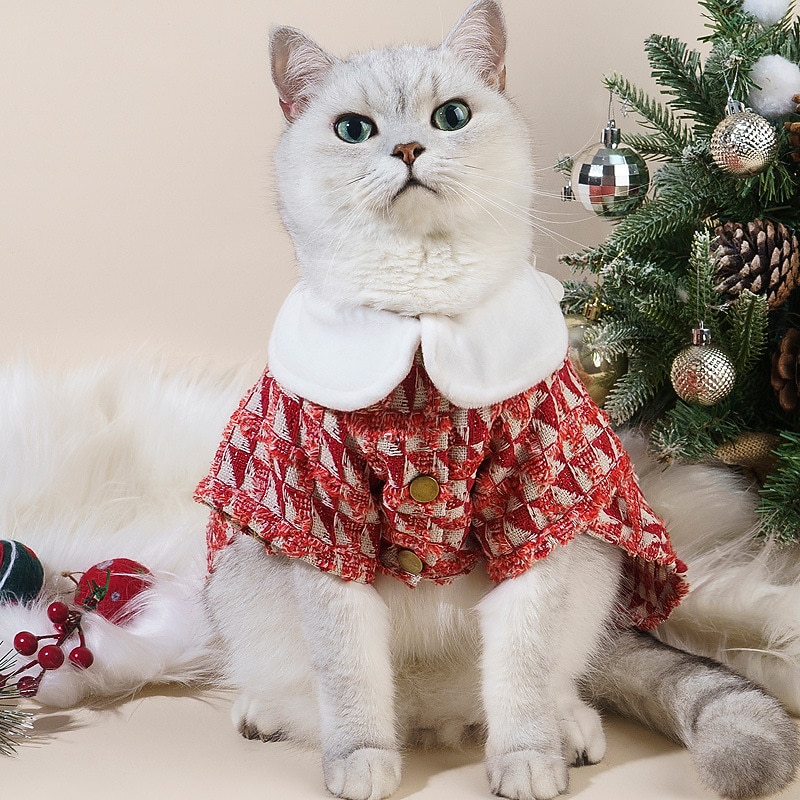 Dog Cat Dress Fashion Cute Winter Soft Washable Comfortable Christmas Outdoor Halloween Casual Daily Dog Clothing for Bichon Frise Poodle Pomeranian Baby Pet Papillon2