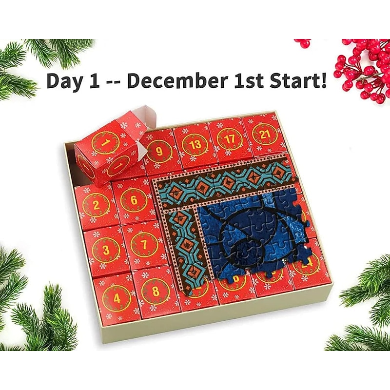 Advent Calendar 2024,Nativity Scene Jigsaw Puzzle 1000 Pieces,Puzzles Jigsaw Countdown Calendar for Christmas Gifts,24 Boxes Puzzles for Countdown, Belen Decoration4