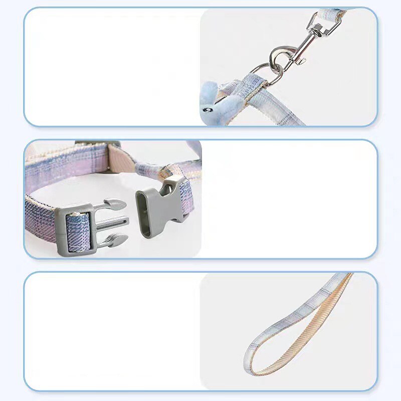 Cat Traction Rope I-shaped Anti Release Gradient Adjustable Cat Walking Rope Set Dog Chain I-shaped Back Traction Rope3