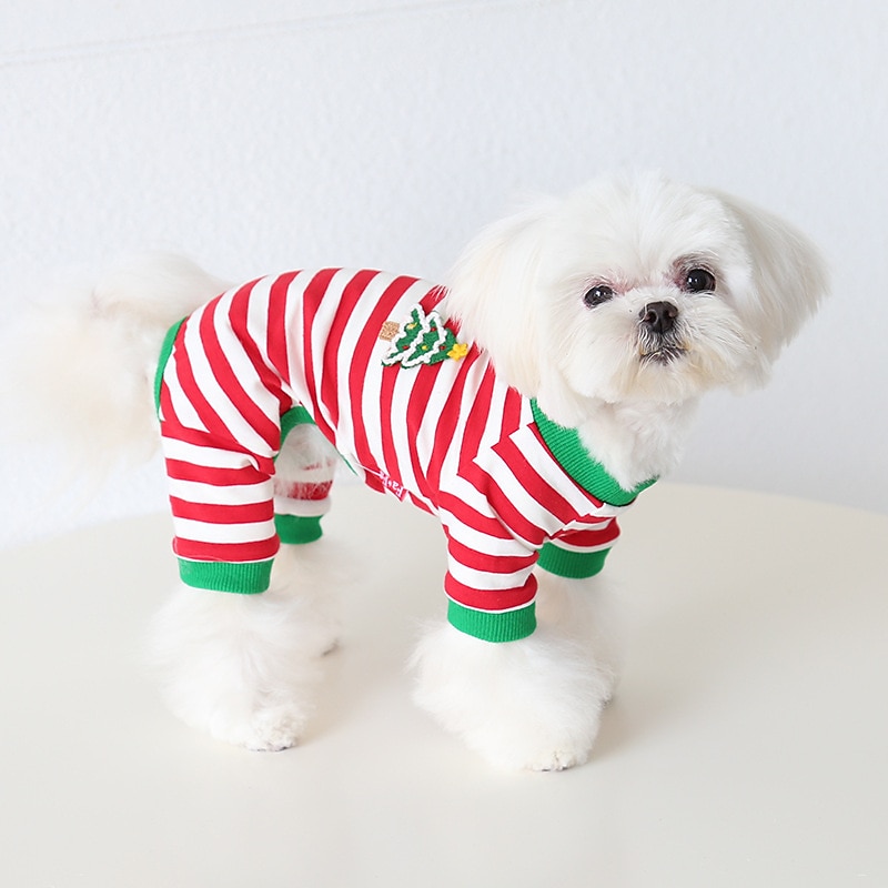Dog Cat Pajamas Fashion Cute Winter Soft Washable Comfortable Christmas Outdoor Casual Daily Dog Clothing for Bichon Frise Poodle Pomeranian Baby Pet Papillon3