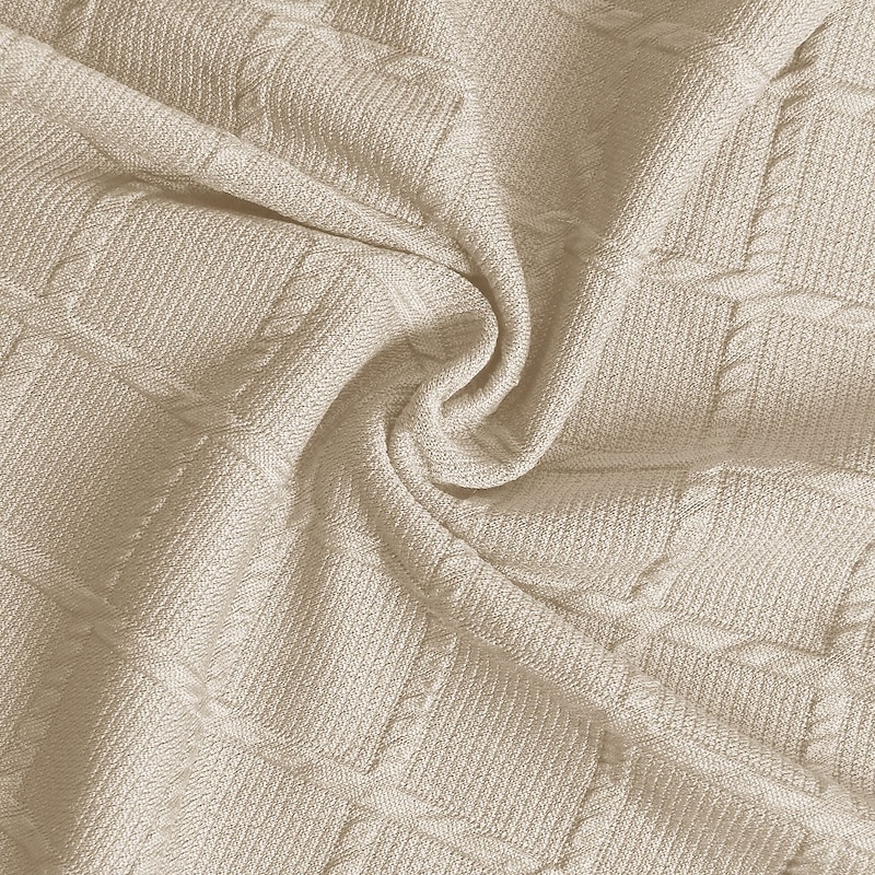 Waterproof Recliner Covers 4 Pcs Set, Stretch Reclining Chair Covers for 1 Cushion Reclining Sofa, Single Seat Recliner Couch Cover, Soft Thick Check Jacquard Fabric Machine Washable3