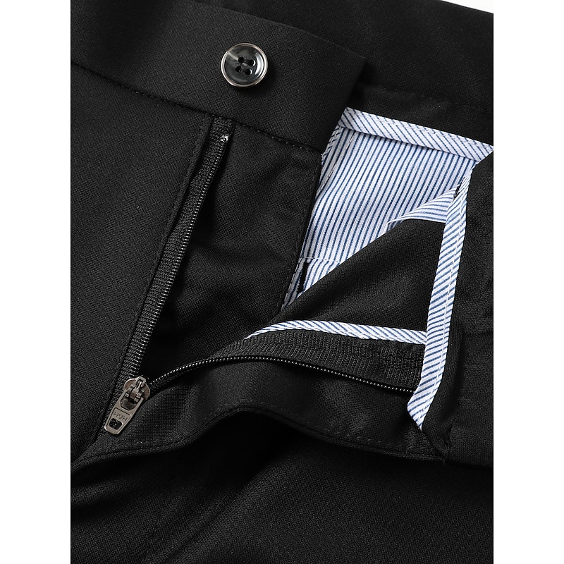 Men's Trousers Dress Pants Slacks Suit Pants Pocket Plain Comfort Soft Wedding Outdoor Daily Fashion Casual Black Blue3