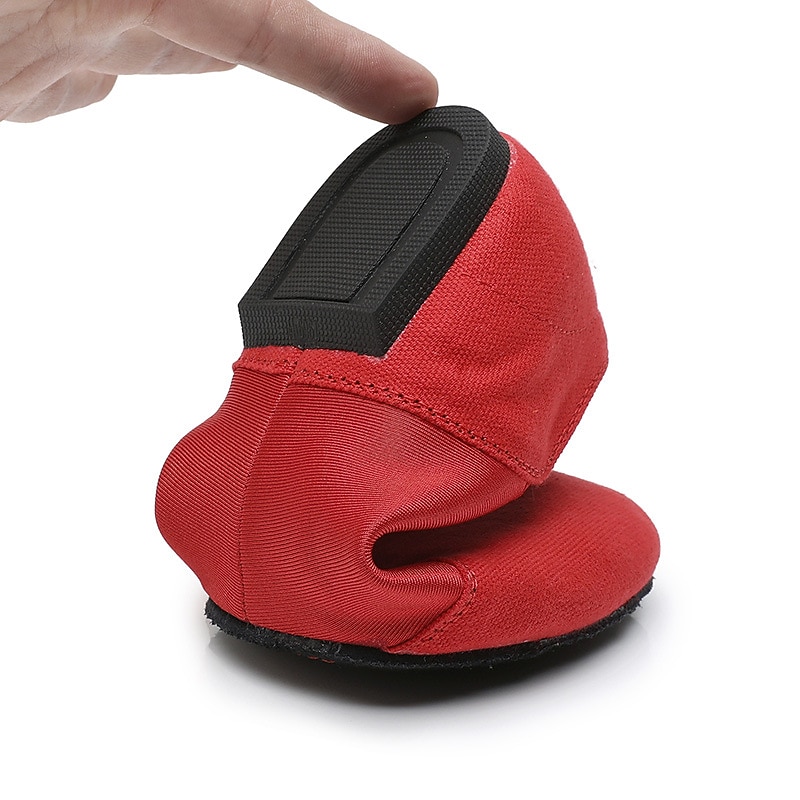 Women's Red Canvas Jazz Dance Shoes – Soft Sole Slip-On Ballet Flats for Latin, Modern, and Stage Performances 5