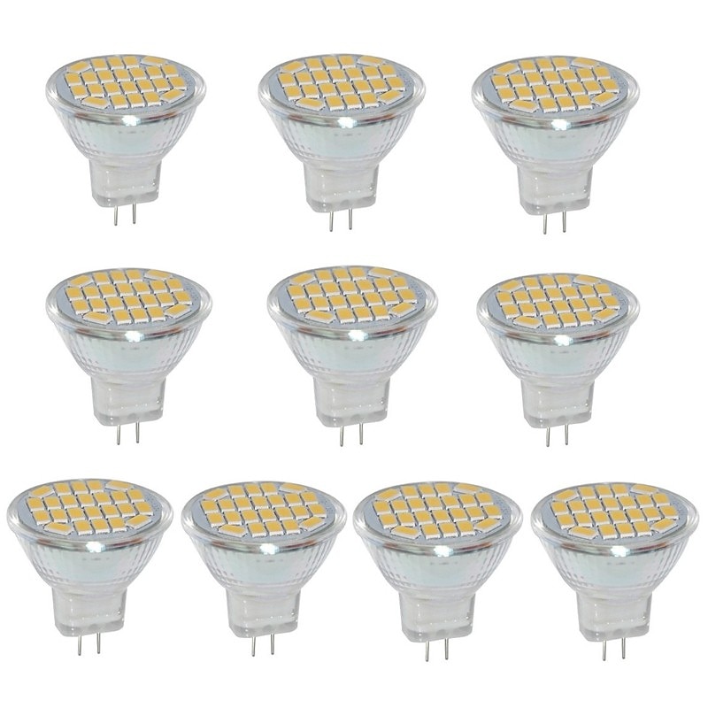 10pcs 6pcs  MR11 3W LED Spotlight 250-300 lm 24 LED Beads SMD 5730 AC/DC 12-24 V2