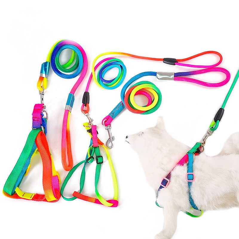 Dog Colorful Traction Rope Colorful Nylon Rope Pet Chest Strap Traction Rope Pet Supplies