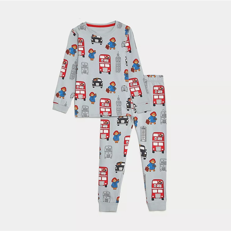 Boys 3D Car Pajama Sets Long Sleeve 3D Print Fall Winter Active Cool Daily Kids 3-12 Years Crew Neck Home Causal Indoor Regular Fit2