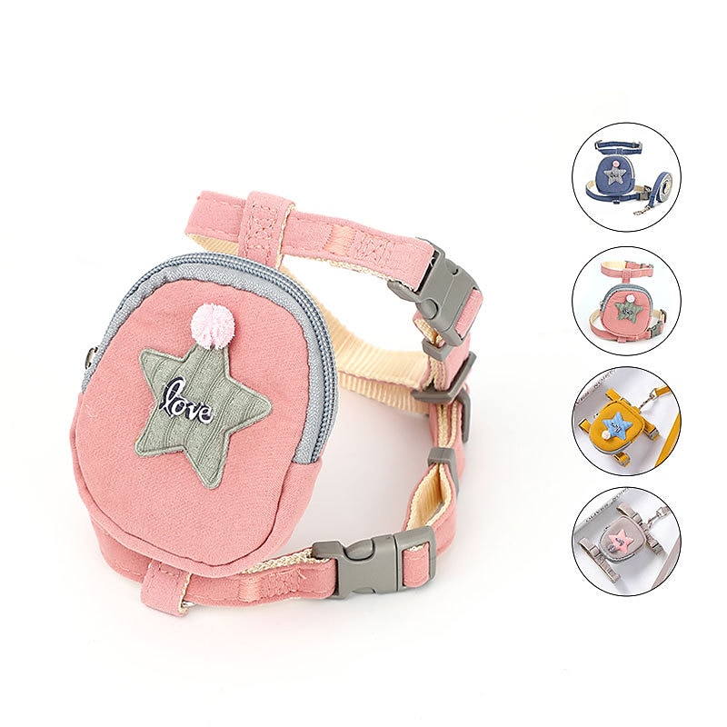 Pet Traction Rope Backpack Dog Traction Rope Teddy Bear Bo Chest Strap Puppy Walking Rope Dog Chain
