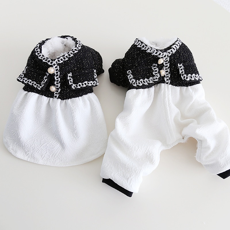 Dog Cat Jumpsuit Dress Fashion Cute Winter Soft Washable Comfortable Outdoor Casual Daily Dog Clothing for Bichon Frise Poodle Pomeranian Baby Pet Papillon4