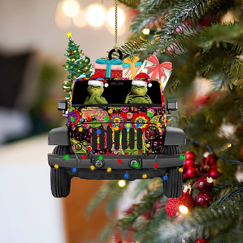 Christmas Ornament Gift for Racing, 2D Car Christmas Ornament with Custom Name, Ornament Gifts, Truck Ornament, Truck Christmas Ornament, Car Decor Hanging Gifts2