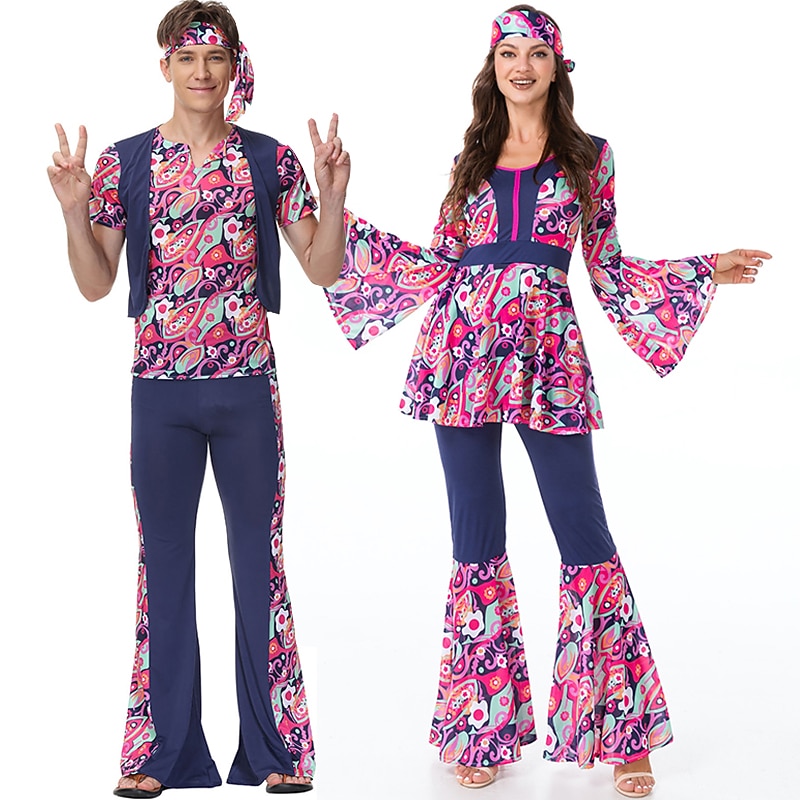 Cosplay Cosplay Costume Halloween Group Couples Costumes Abba Costume Adults' Men's Women's Retro Vintage 1970s Halloween Carnival Masquerade Easy Carnival Costume2