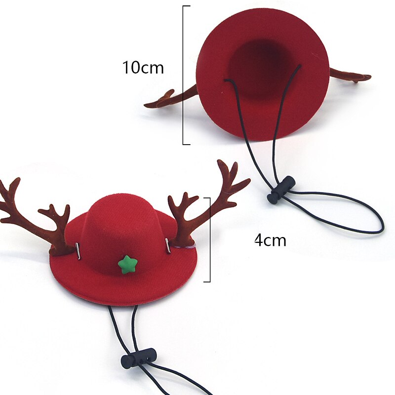 New Christmas Deer Horn Hat cosplay Pet Accessories Cat Dog Dress up Cute Elk Pet Hat2