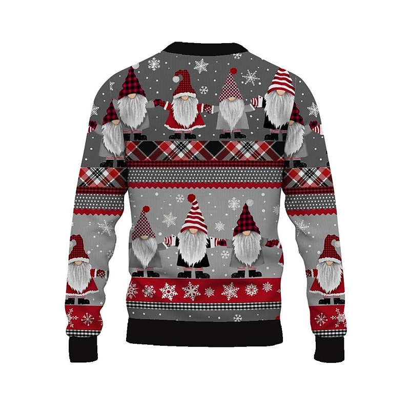 Ugly Christmas Sweater Men's Funny Sweaters Santa Claus Snowflake Pullover Jumper Knitwear Knitting New Years Eve Sweater Outdoor Daily Vacation Long Sleeve Crewneck Fall Winter Wine S M L2