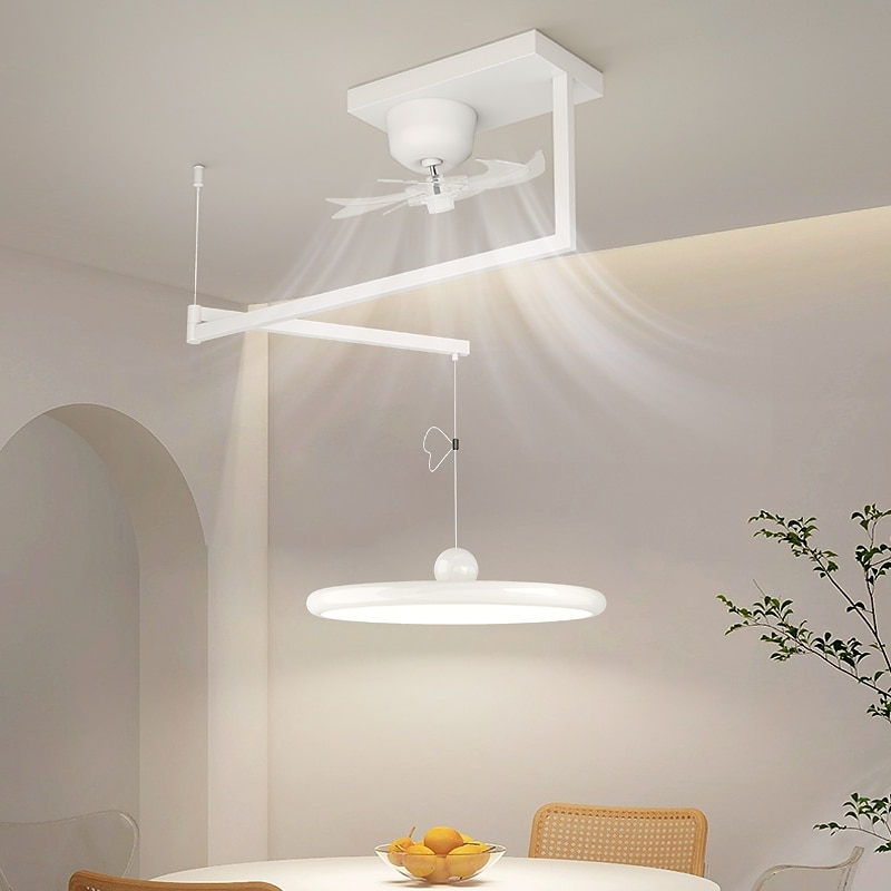 LED Pendant Light with Ceilling Light Industrial Pendant Light Fixture Swing Arm Hanging Light, Adjustable Dome Ceiling Pendant Light for Dining Room Living Room 110-240V4