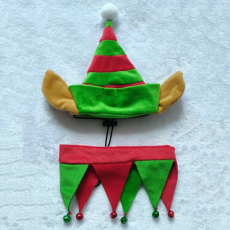 Pet Christmas Supplies Pet Christmas Elf Hat Dog Christmas Hat Elf Set2